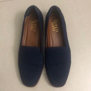 Franco Sarto Jeena suede loafer shoes in midnight. Size 6.